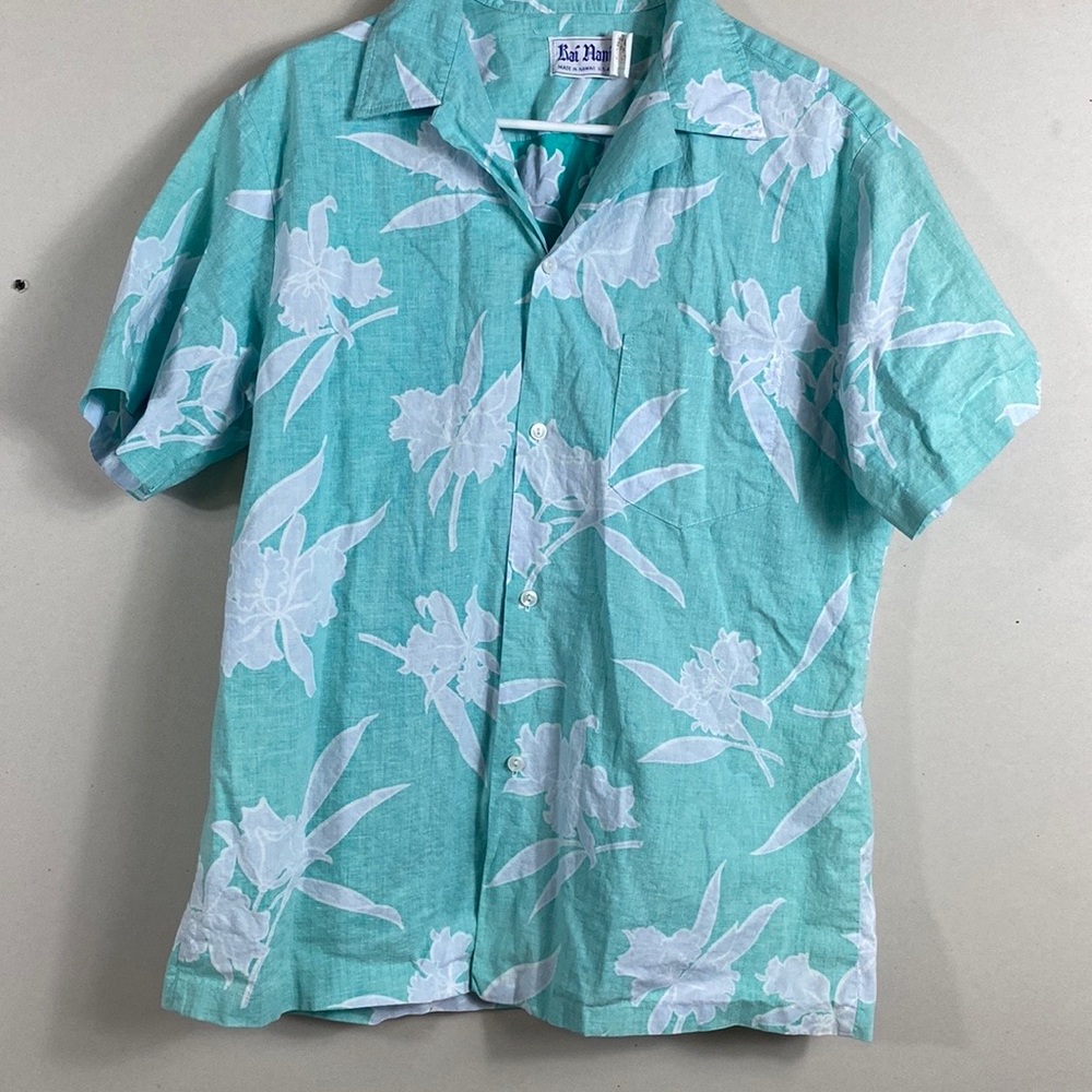 Rai Nani vintage Mens Hawaiian Shirt size large made in Hawaii USA tropical‎